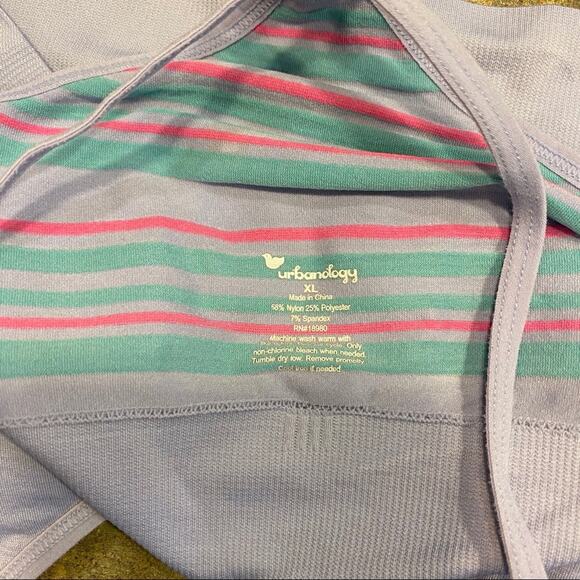 Urbanology Striped Racerback Bralette Women's Size XL Wireless Wirefree - Picture 6 of 6